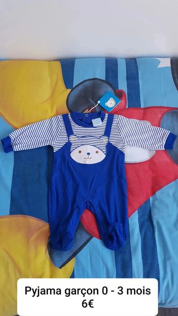Pyjama garçon neuf en coton taille 0/3 mois