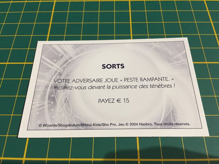 Carte sorts Votre adversaire joue Peste rampante Monopoly Duel Masters Hasbro Parker Wizards #A64