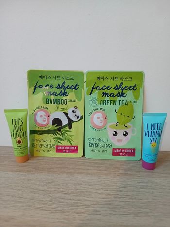 Lot 2 masques tissus + 2 masque argile