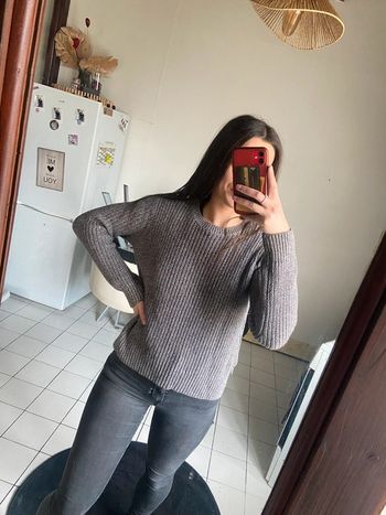 Pull gris en maille H&M