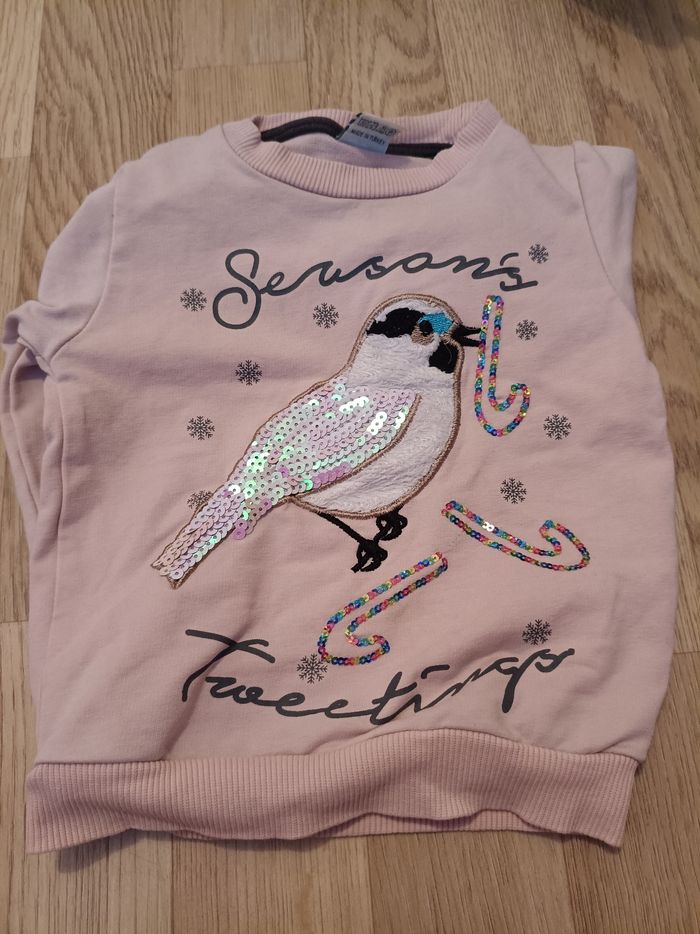 Pull motif oiseau a paillettes taille 2 ans - photo numéro 3