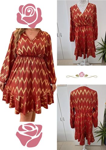 Robe Rouge Dorée Métallique