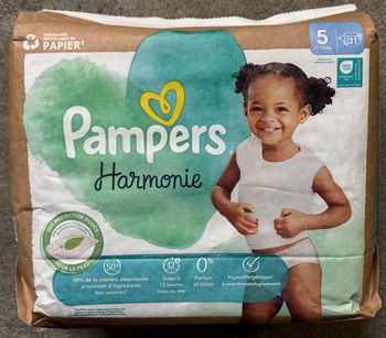 1 paquet de couches Pampers Harmonie taille 5 (31 couches)