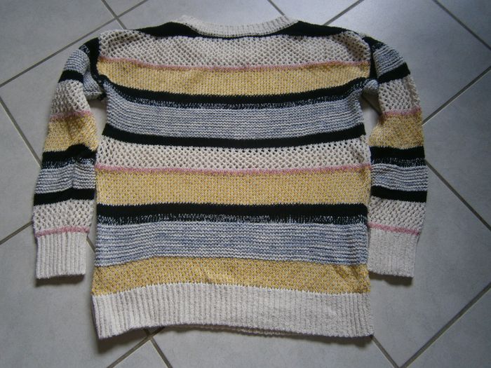 Pull ML à trous rayé multicolores PROMOD Taille L - photo numéro 9