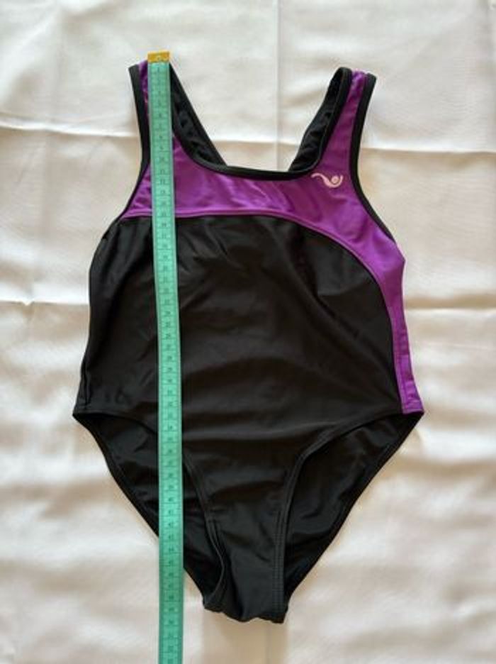 Maillot de bain noir et violet 1 pièce - 10/12 ans - photo numéro 4
