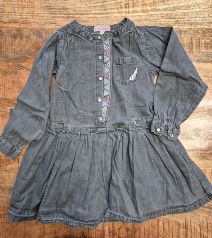 Robe effet jeans anthracite 4 ans 104cm