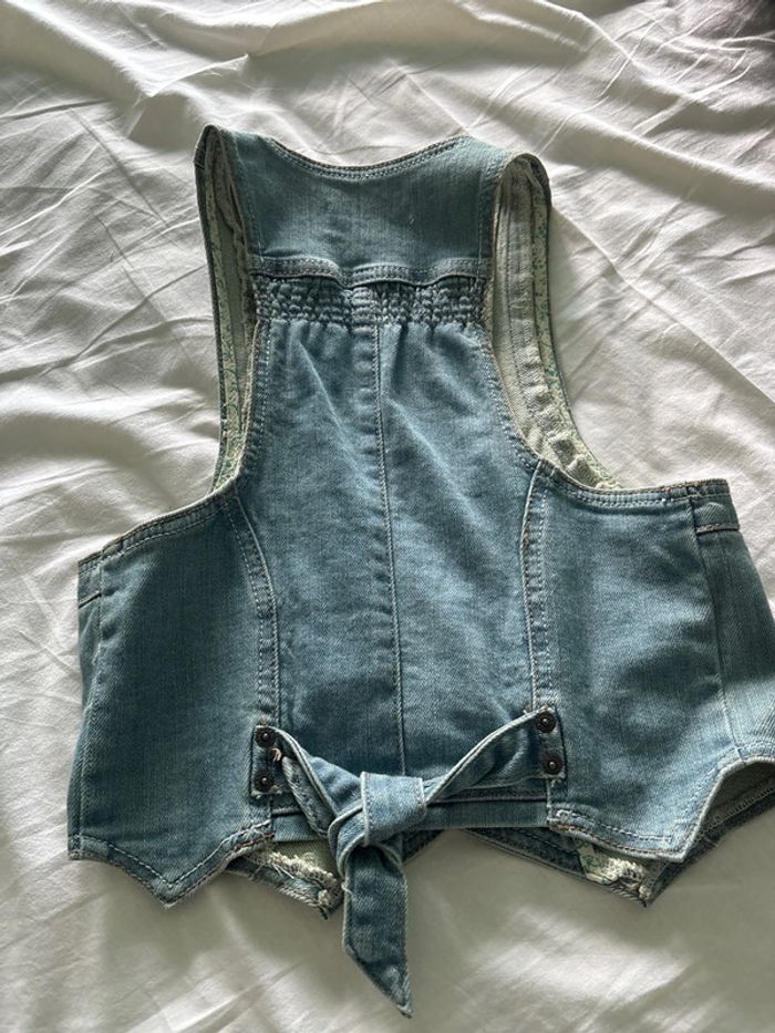 Gilet sans manche jeans taille 2 - photo numéro 2