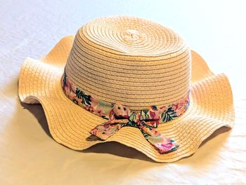 Chapeau Sergent Major Rose Bandeau Ruban Motifs Fleuris Ficelles Accessoire Petites Enfants