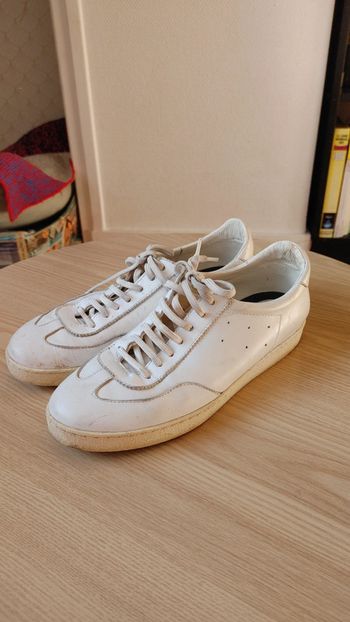 Basket sneakers en cuir zara taille 40 blanche lacet tennis