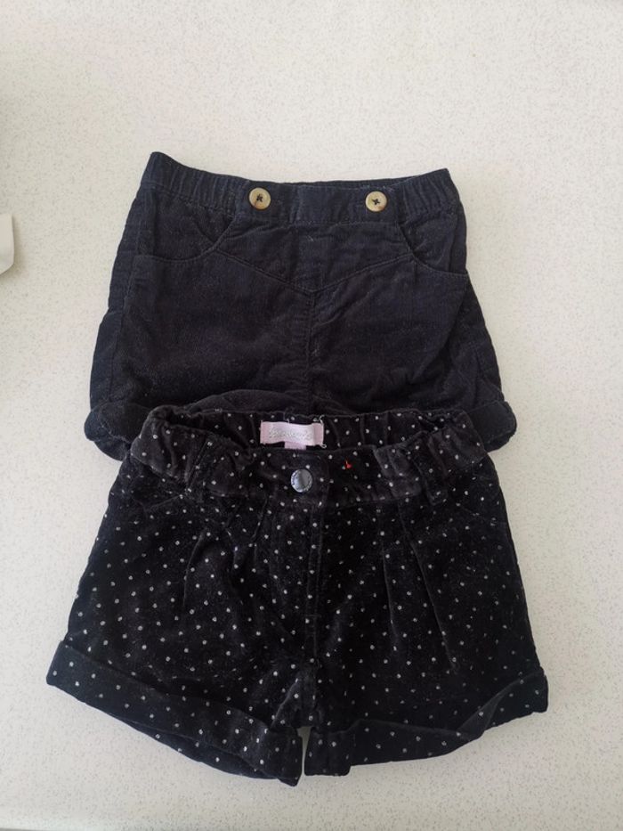 Lot de 2 short noir 12 mois