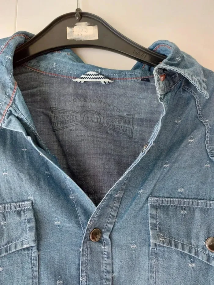 Chemise manches longues homme taille S en jean - photo numéro 3