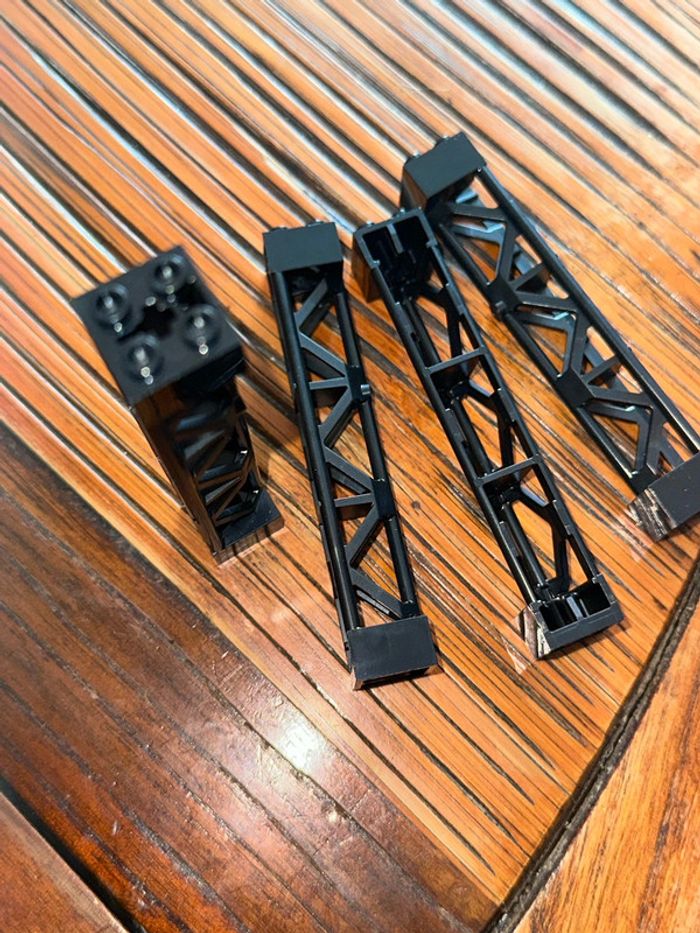 4 Support Lego 2 x 2 x 10 Girder Triangular Vertical ref 95347 Black - photo numéro 2