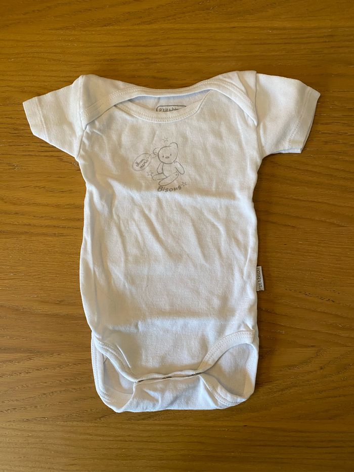 P’tit Bisou Body blanc ourson Taille 9 mois - photo numéro 2