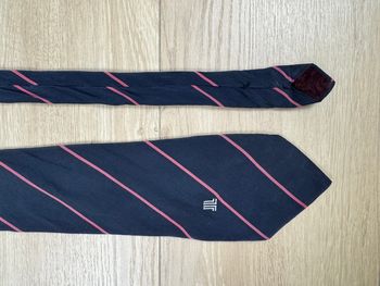 Cravate en soie lanvin Paris bleu et rose