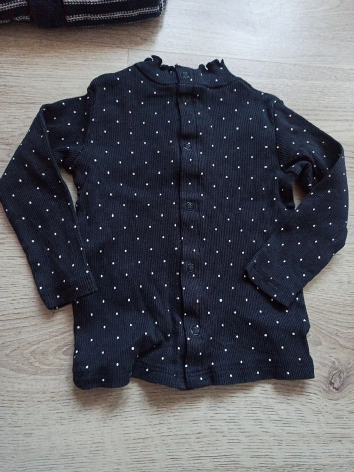 Maillot noir à pois blancs manches longues - photo numéro 3