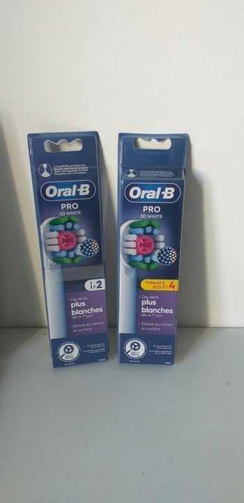 Lot de 6 brossettes 3D white  oral-B pro