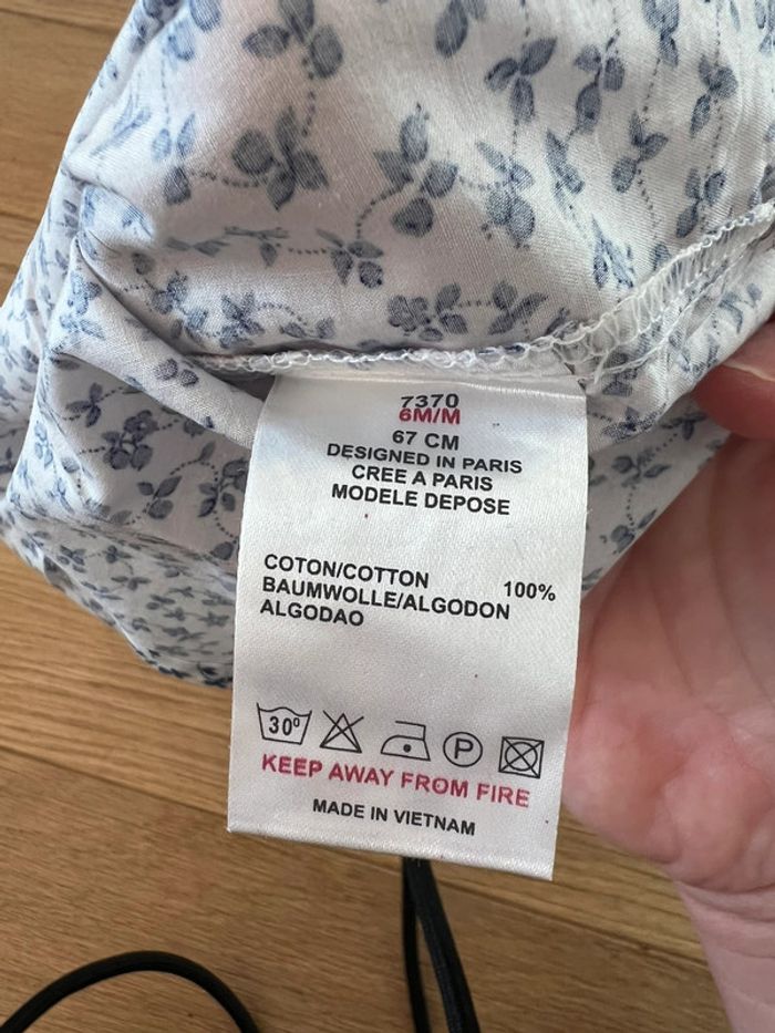 Vend lot de 2 blouses manches courtes jacadi 6 mois neuf sans étiquette - photo numéro 7