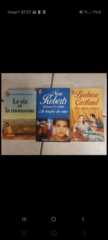 Lot 3 livres j ai lu dont le riz et la mousson, une infinie patience et au bénéfice du crime