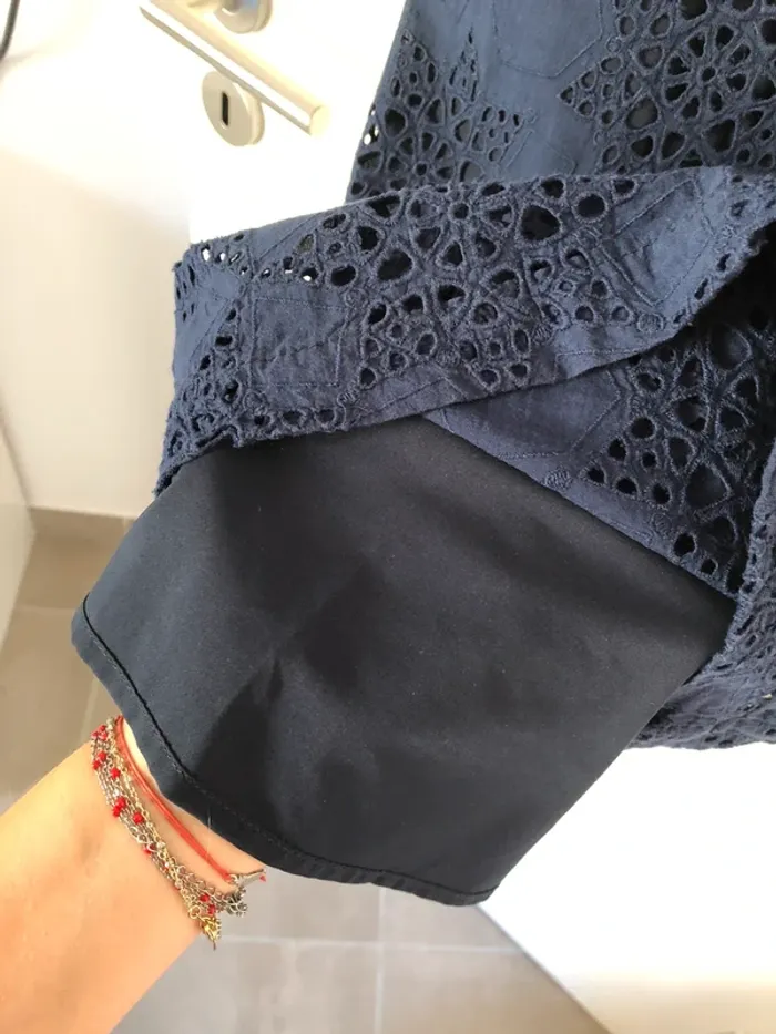 Robe en dentelle anglaise bleue marine Les Petites taille S - photo numéro 4