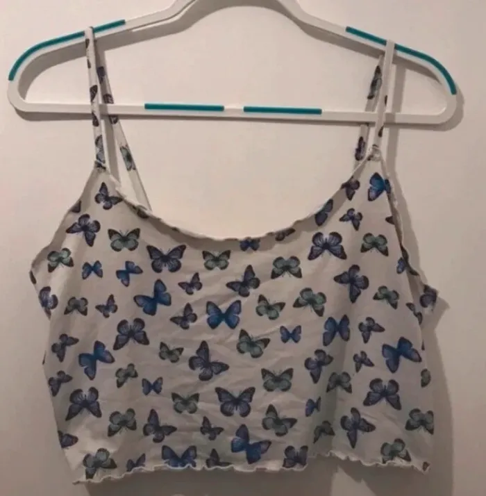 Top femme blanc bleu imprimer taille XL - photo numéro 3