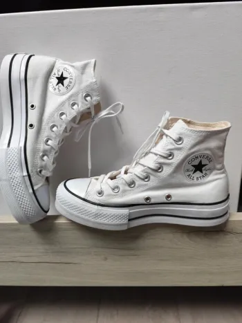 Converse plateforme blanche