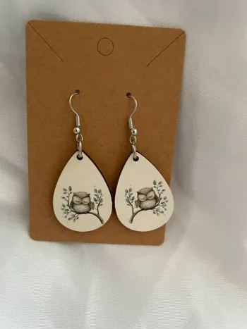 Boucle d’oreille chouette