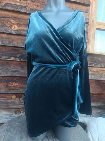 Robe midi touché velours