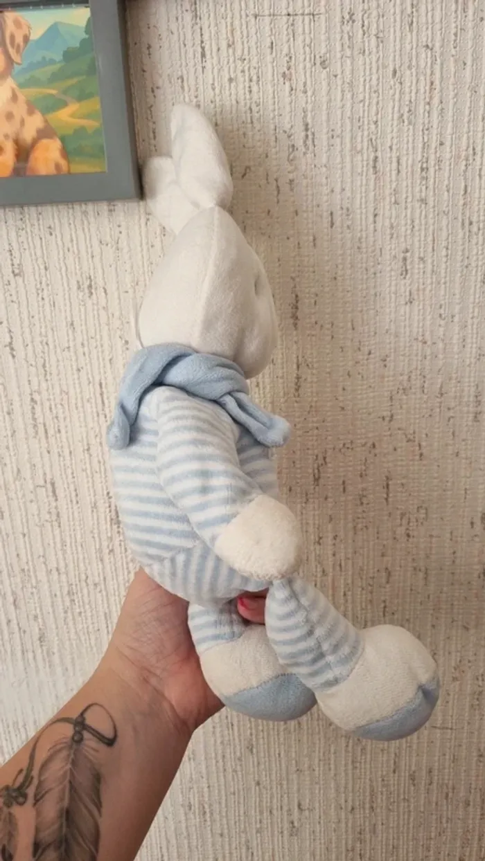 Peluche lapin bleu - photo numéro 7