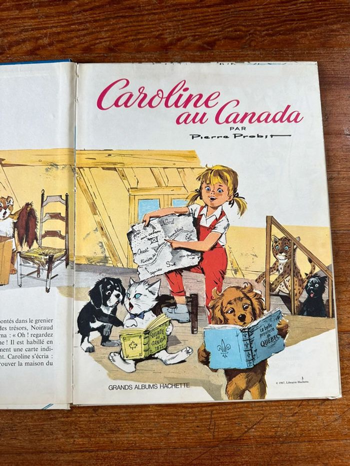 1967 Livre ancien Caroline voyage au Canada Grands albums Hachette bd Pierre Probst vintage - photo numéro 4