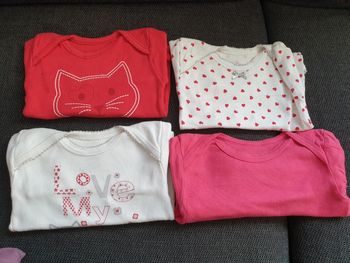 Lor de 4 bodys manches courtes fille 1 an