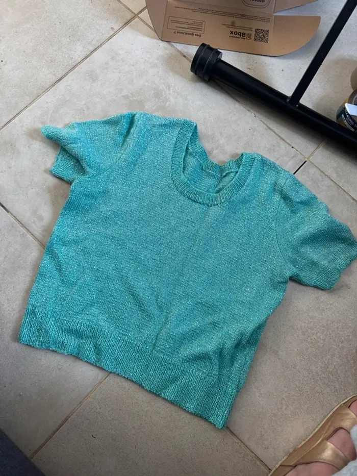 Ensemble turquoise fait main – Taille L - photo numéro 4