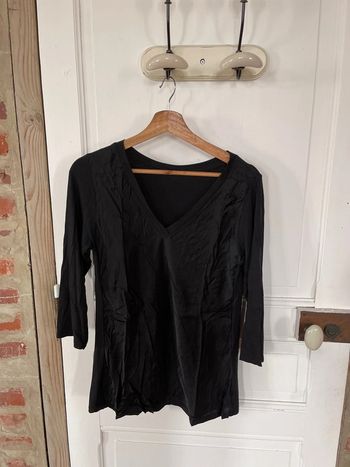 T-shirt manches trois quarts noir