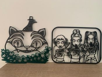 Plaque décorative K-pop Demon Hunter – Rumi, Zoey et Mira avec leur ramen