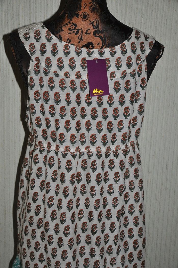 Tunique ethnique mousseline et macramé - Mim - T.42 - Neuve - photo numéro 4