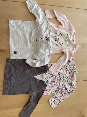 Lot de 3 tee shirt et 1 pull très fin 6 mois