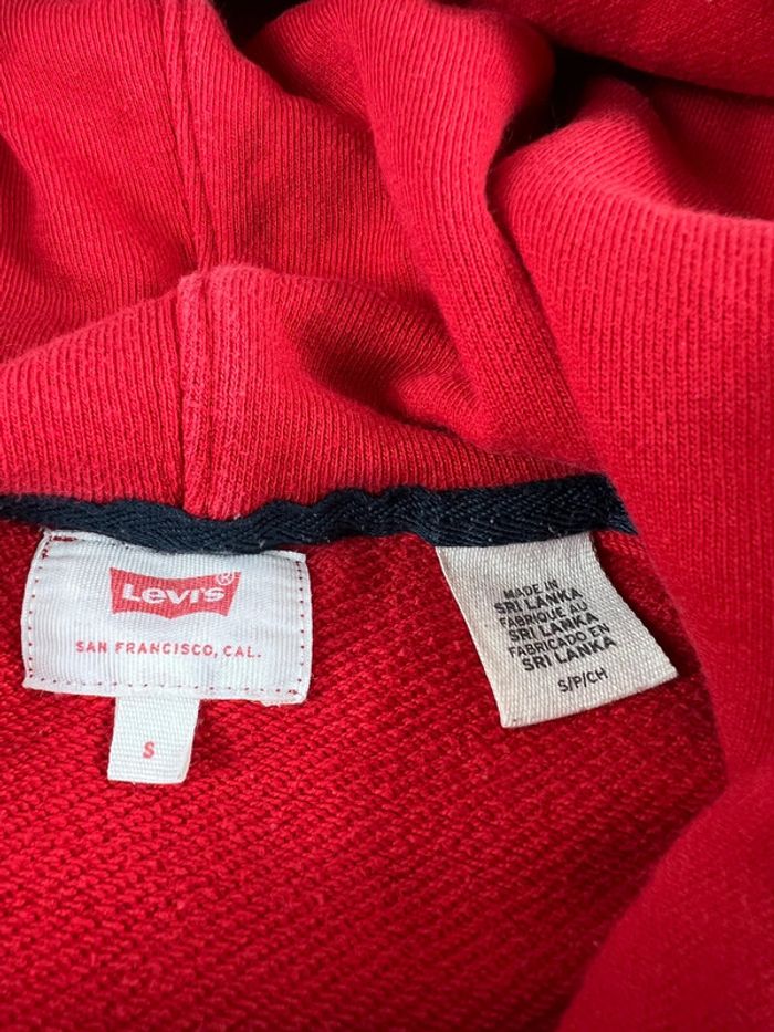 Sweat à Capuche Levi’s 100% coton Rouge, Blanc et Bleu Marine Taille S - photo numéro 7