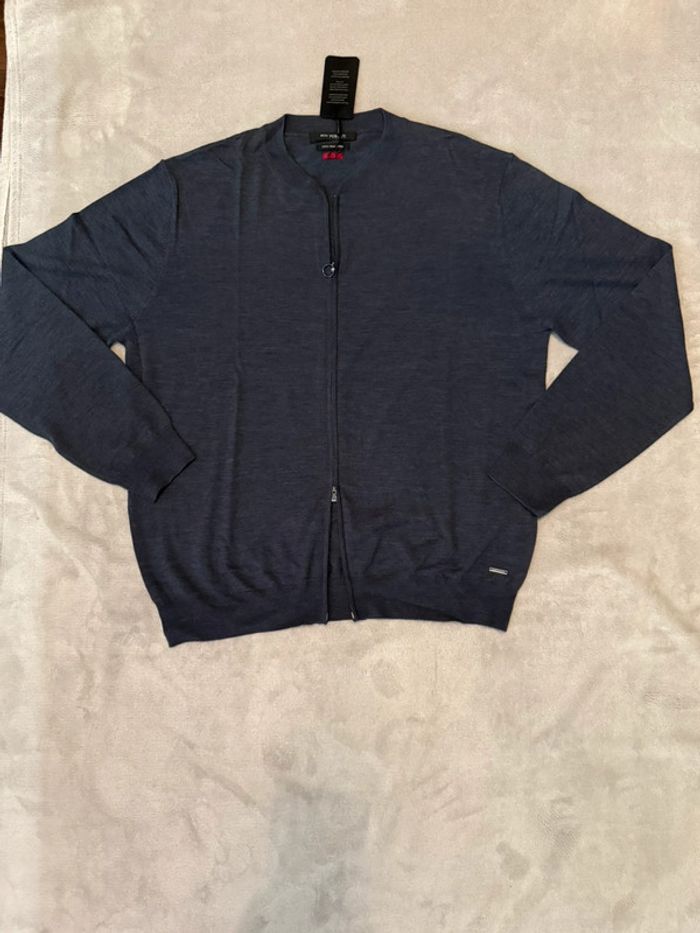 Roy Robson - Gilet à Zip en laine mérinos, Bleu Gris, taille 3XL - photo numéro 4