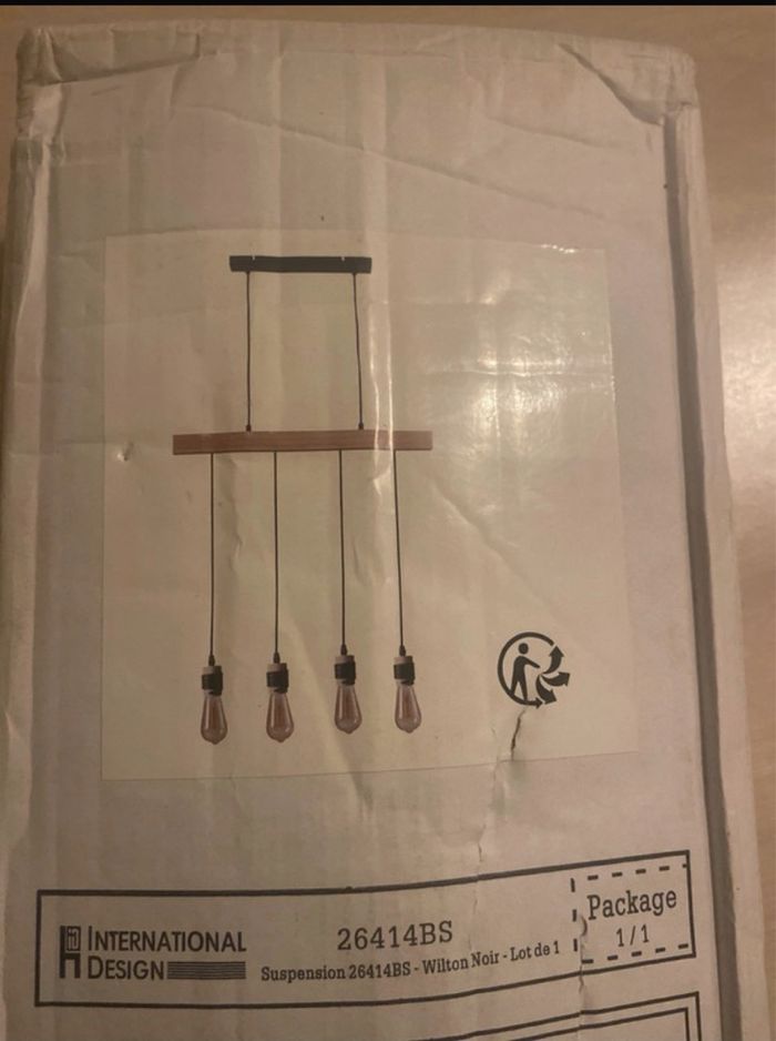 Suspension industrielle 4 ampoules - photo numéro 3