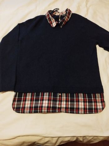 Pull chemise à carreaux