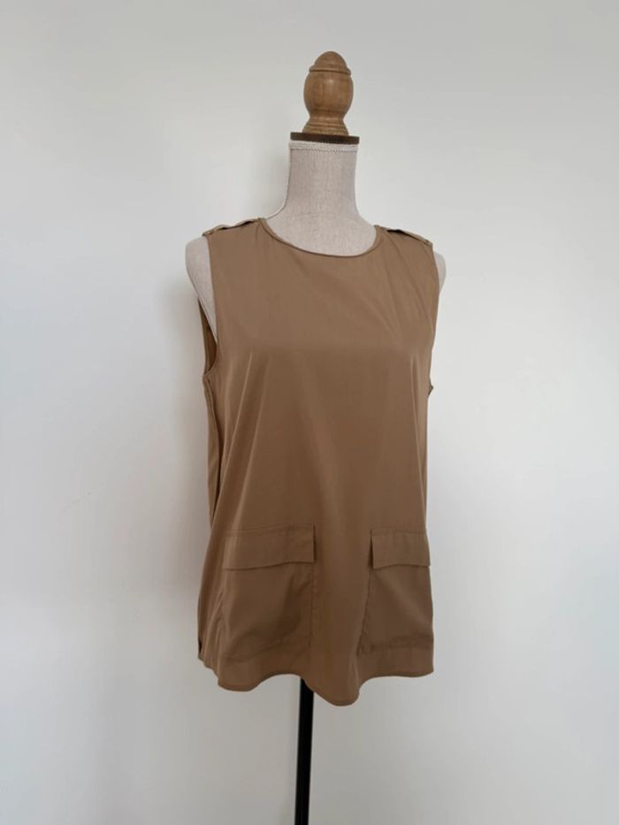 Haut débardeur Zara cargo camisa M top t-shirt Ricamo topje Tanktop Camiseta Canotta Camisola poche