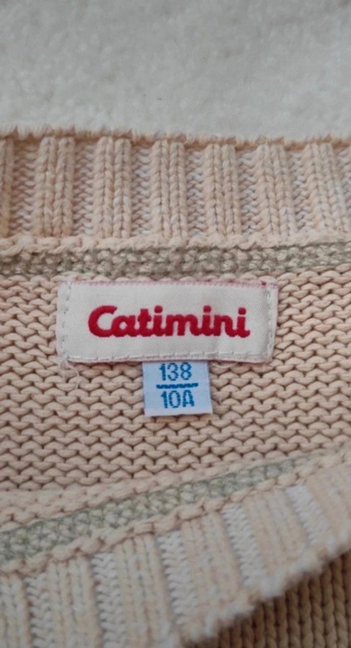Magnifique pull Catimini beige orange 10 ans - photo numéro 4