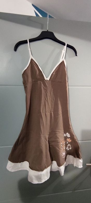 Robe bohème kaki fleurs