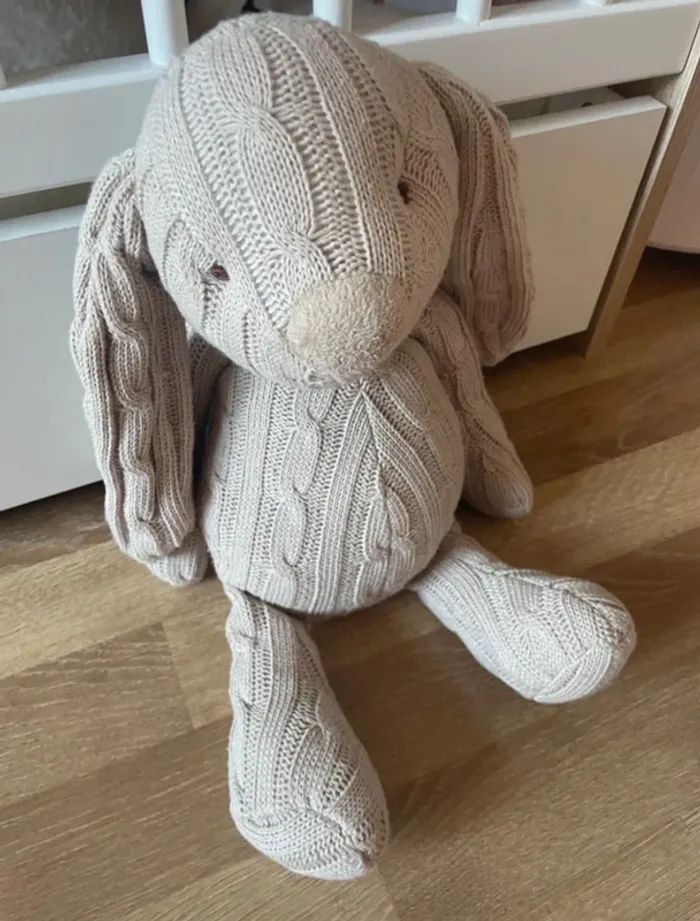 Peluche lapin coton et lin J-line - photo numéro 5