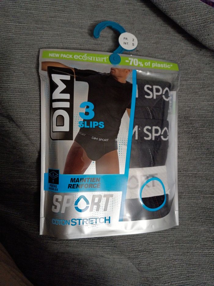 3 slips dim sport en coton stretch maintien renforcé taille s