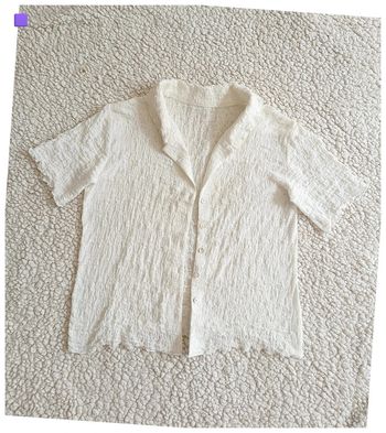 Chemise bonne qualité douce texturée blanche manches courtes mignon cute kawaii feminin