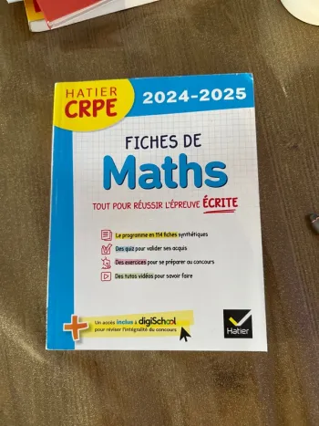 Livre fiche de maths 2024 2025