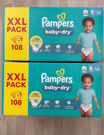 2 cartons xxl pampers taille 5