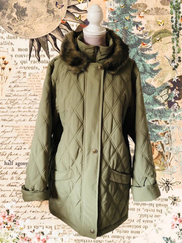 🍁🍃Parka vintage années 90 kaki vert olive green vintage 90s parka🍃🍁