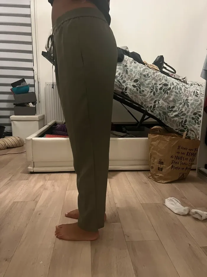 Pantalon Zara fluide kaki taille L neuf - photo numéro 5