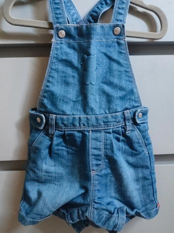 Salopette short chat été jean